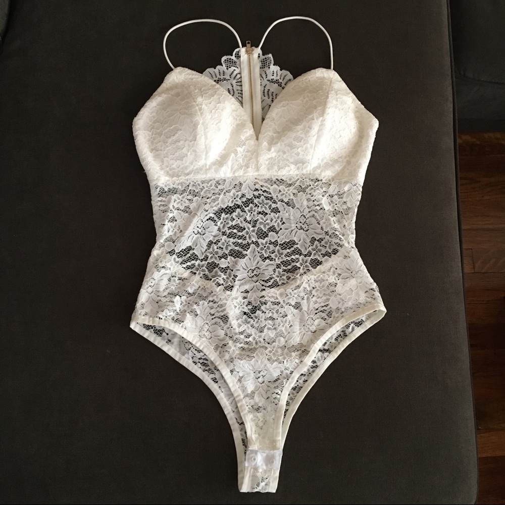 White lace bodysuit